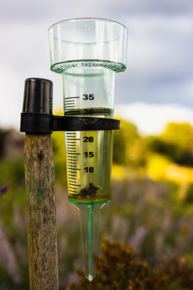 Stock Image: Rain quantity meter