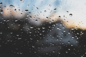 Stock Image: raindrops on window