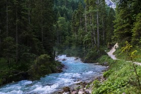 Stock Image: Rapid mountain stream in Alps