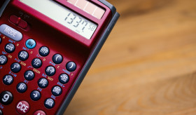 Stock Image: red calculator
