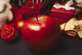 Stock Image: red christmas apple