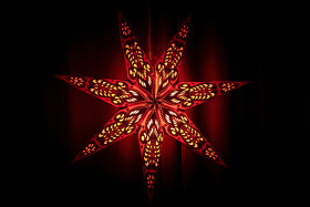Stock Image: Red christmas star lamp