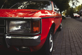 Stock Image: red classic car