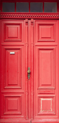 Stock Image: red door texture background