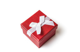 Stock Image: red gift box isolated on  white background