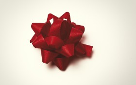 Stock Image: red gift ribbon