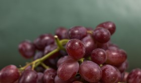 Stock Image: red grapes in a kitchen
