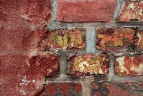 Stock Image: Red old grunge brick wall texture