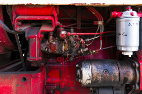 Stock Image: red tractor mechanics
