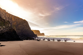 Stock Image: Ribat da Arrifana Aljezur Portugal Seacape with cliffs