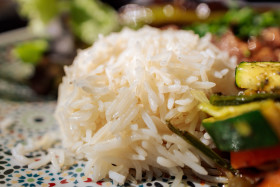 Stock Image: Rice and grilled vegetables