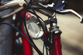 Stock Image: Road bike with head lights