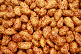 Stock Image: Roasted Almonds Background Texture