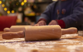 Stock Image: rolling pin christmas baking