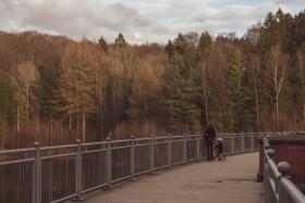 Stock Image: Ronsdorfer Talsperre Lake in autumn