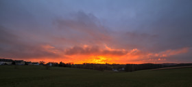 Stock Image: Rural Landscape Sunset in Wuppertal Ronsdorf by Germany