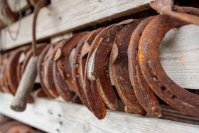 Stock Image: Rusty horseshoes