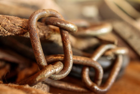 Stock Image: Rusty iron chain