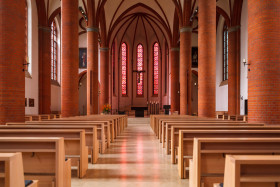 Stock Image: sacred heart church in lubeck interior