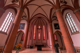 Stock Image: sacred heart church lubeck interior