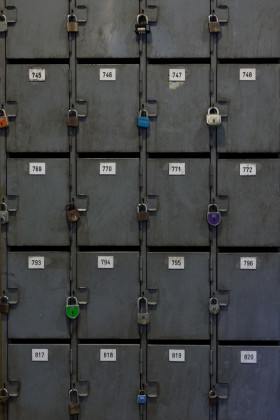 Stock Image: safe deposit boxes texture