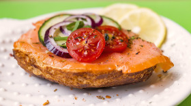 Stock Image: sandwich with salmon