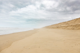 Stock Image: Sandy beach in France - Soustons Plage