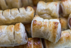 Stock Image: sausages in a puff pastry coat