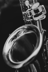 Stock Image: saxophone black and white