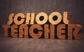 Stock Image: school teacher 3d text