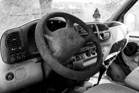 Stock Image: Scrap car interior