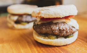 Stock Image: self made beef burgers