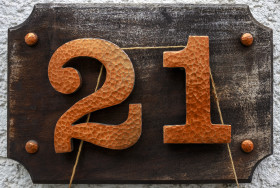 Stock Image: Sign number twenty one - 21