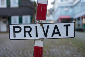 Stock Image: Sign with inscription private