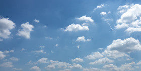 Stock Image: Sky replacement bright blue clear sky with white clouds
