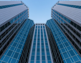 Stock Image: skyscraper reflection