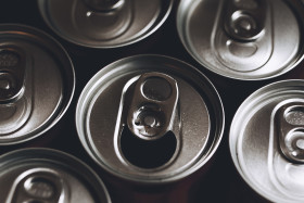 Stock Image: soft drink cans, energy drink can, trash, drinks