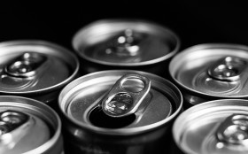 Stock Image: soft drink cans, energy drink can, trash, drinks