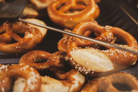 Stock Image: soft pretzels with salt