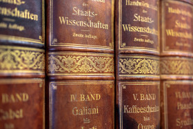 Stock Image: Spines of books