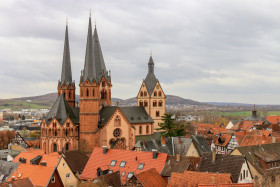 Stock Image: St. Mary church in Gelnhausen Cityscape