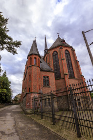 Stock Image: St. Michael Church in Velbert Langenberg from behind