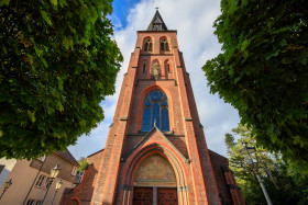 Stock Image: St. Michael Church in Velbert Langenberg front view