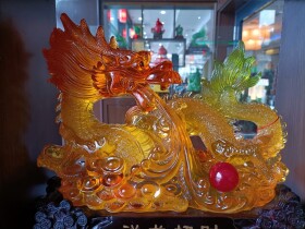 Stock Image: Stained Glass Chinese Dragon Artwork