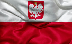 Stock Image: State flag of Poland with Coat of Arms
