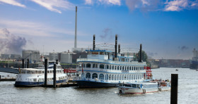 Stock Image: Steamship on the Elbe