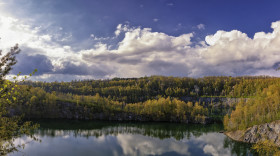 Stock Image: steinbruch schlupkothen german landscape panorama