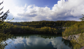 Stock Image: steinbruch schlupkothen lake panorama