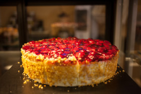 Stock Image: strawberry cream cake