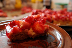 Stock Image: strawberrycake on a plate